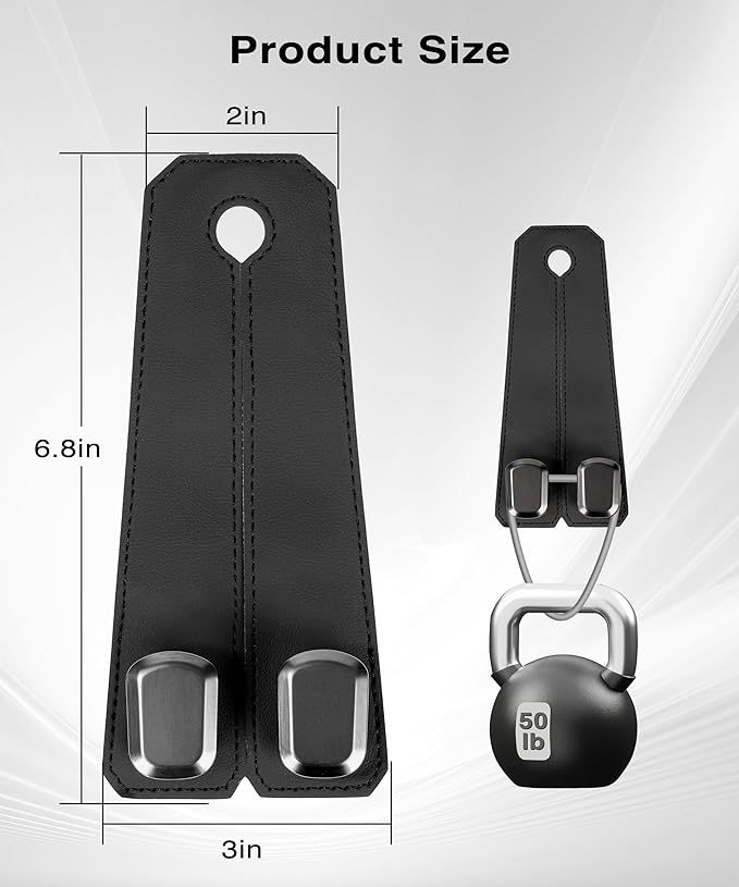 Car Hooks for Headrest, 2Pcs Seat Back Storage Hook Luxurious Leather 100% Metal Multifunctional Car Hanger & Holder for Heatrest, Seat, Bag, Purse (Black)