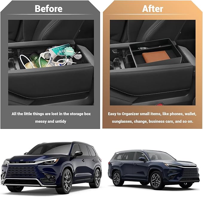 2PCS Compatible with 2026 Lexus TX350 Console Organizer Center Console Tray for Lexus TX Middle Console Storage Insert Tray Arm Rest Organizer for2024 2025 2026 Lexus TX 350 Accessories 350/500h/550h+