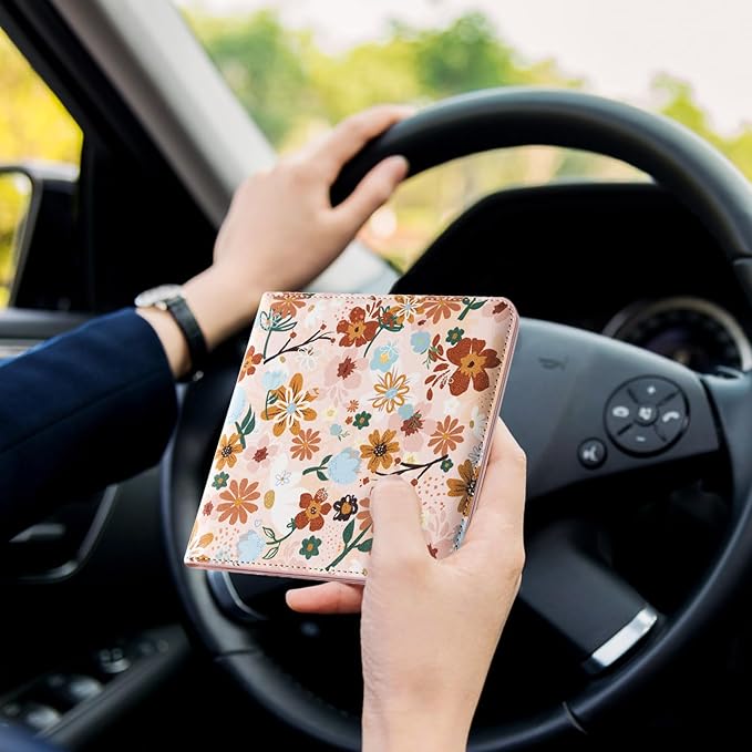 CoBak Car Registration and Insurance Holder - Vehicle Glove Box Car Organizer, Auto Truck Comparment Accessories Case for Essential Document, Driver License, Cards