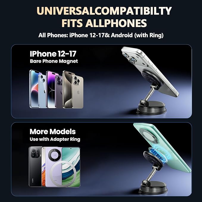 360° Adjustable Car Aromatherapy Tablet Magnetic Phone Holder, Compatible with iPhone 17 Pro Max, 16, 15, 14, 13, 12, Air Plus & More. Perfect for Car, Kitchen, Bedroom, Gym & More