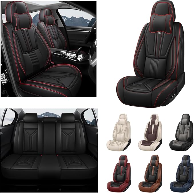 Car Seat Cover Full Set for Lexus RX 350 2007-2026,Faux Leather Seat Cover for Car,Breathable Vehicle Cushions Cover Waterproof Automotive Seat Covers with Headrests(5 seat,Black)