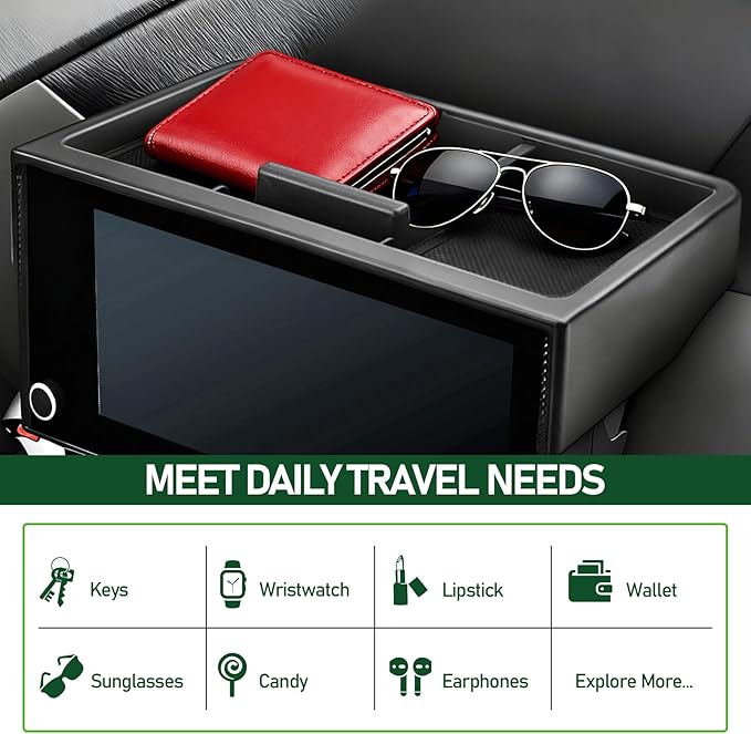 Dashboard Storage Tray for Toyota Sienna 2025,Behind Screen Dash Organizer for Sienna Accessories,12.3 Inch Screen Center Console Organizer Storage Tray(12.3 Inch Screen only)