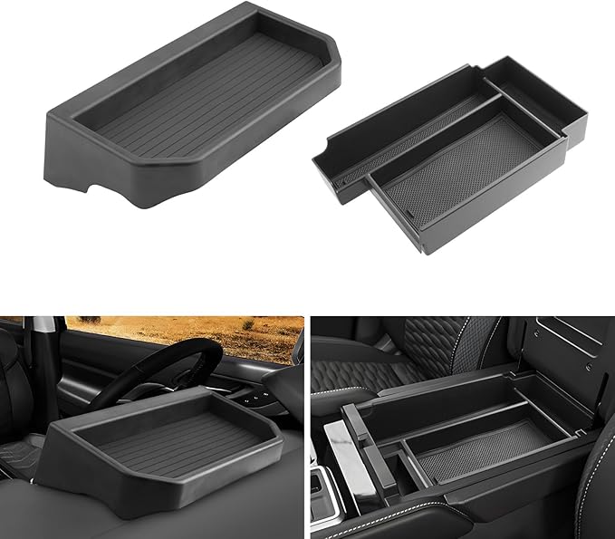 LUWU for 2025 2026 Pathfinder Center Console Tray Set 2022 2023 2024 2025 2026 Nissan Pathfinder SL/Platinum/Rock Creek Accessories Dashboard Storage Tray Armrest Console Organizer 2-Pack