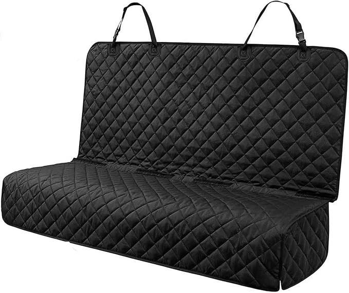 PETICON Waterproof Scratchproof Pet Bench Seat Covers for Cars, Trucks, SUVs, Nonslip Durable Back Seat Cover for Dogs, Washable Backseat Protection, Black