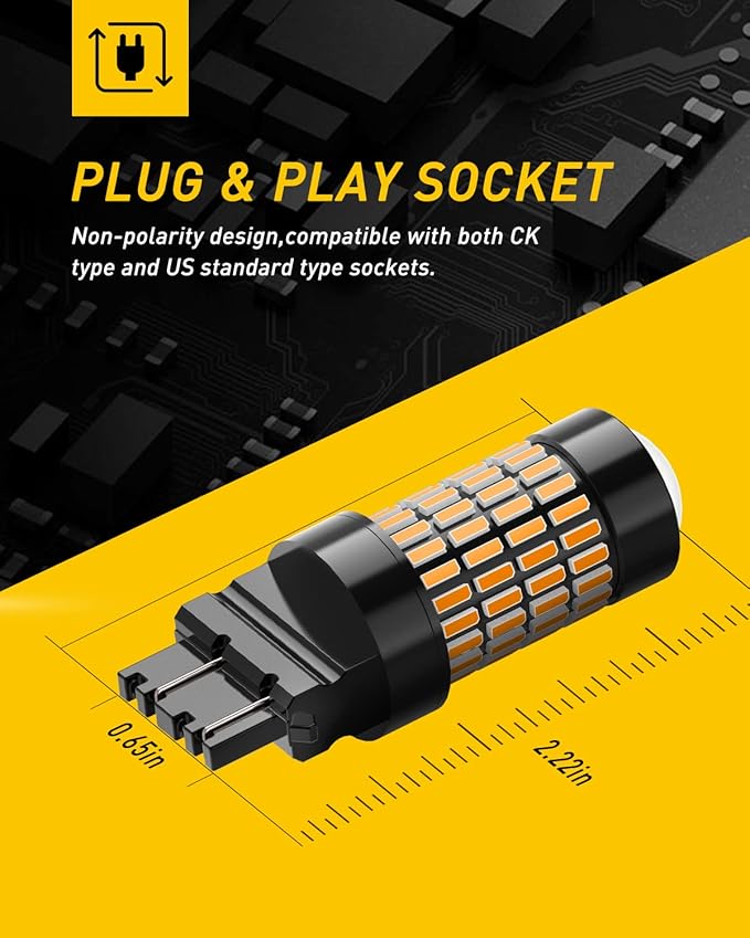 AUXITO 3157 LED Bulbs Amber, Super Bright 3056 3156 3057 4157 LED Bulbs with Projector for Turn Signal Blinker Reverse Back Up Parking Marker Lights