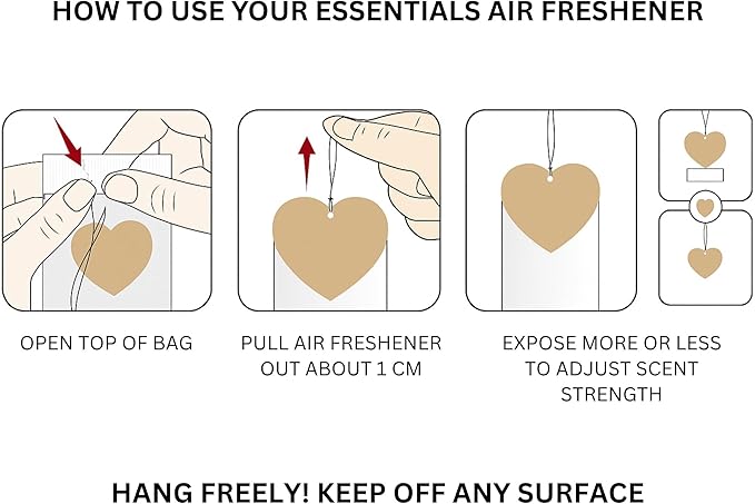 Inspirational Luxury Car Air Freshener & Keychain Bundle – 6-Piece “Essentials by Mery” Collection for Motivation & Positive Energy (Rich AF – New Car)