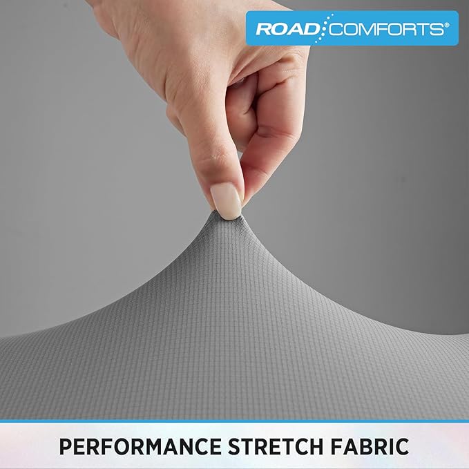 Road Comforts Premium Memory Foam Seat Cushion – Office Chair Cushion, Car Seat Cushion – Chair Cushions for Back & Sciatica Pain Relief – Seat Cushions for Office & Desk (Gray)