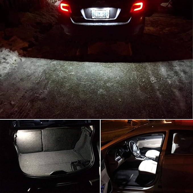 PHINLION 500 Lumens 194 LED Bulbs 6000K White Super Bright Miniature 168 2825 W5W T10 Wedge LED Replacement for Car Interior Dome Map Courtesy Truck Glove Box License Plate Lights, Pack of 6