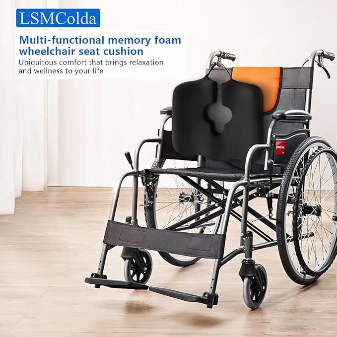 Adjustable Wheelchair Cushions for Tailbone Pain Relief Cushion, Pressure Relief Wheelchair Cushion, Donut Pillow for Hemorrhoids, Bedsores, Prostate, Tail Vertebrae,Sedentary Wheelchair (Black)