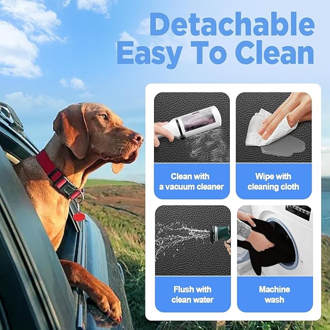 Back Seat Extender for Dogs, PU Leather Dog Car Seat Cover for Back Seat with Hard Bottom, 100% Waterproof, Scratch Proof and Anti Slip Dog Hammock for Car, Holds 400lbs