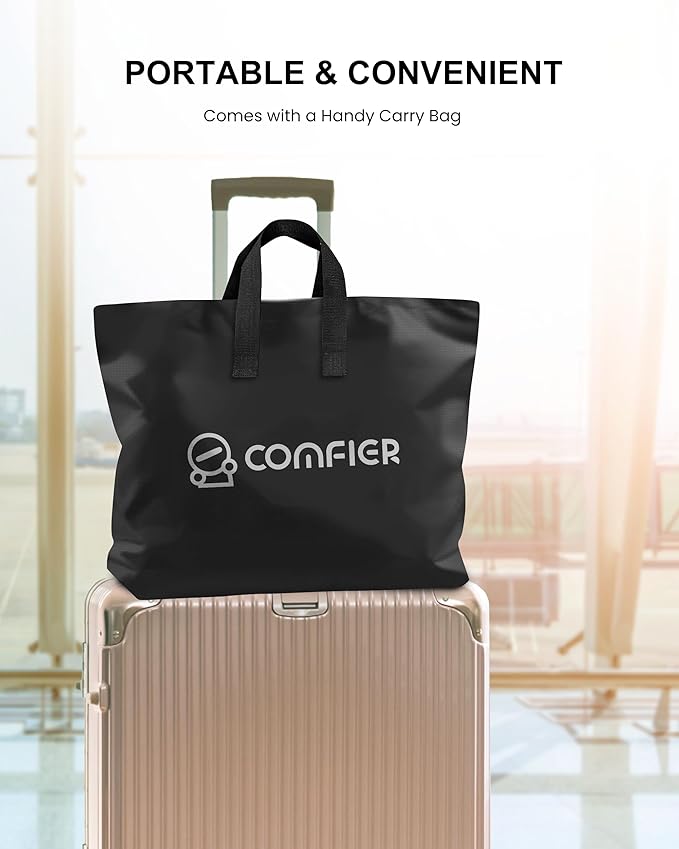 COMFIER Back Massager with Heat,Massage Chair Mat with Adjustable Lumbar Support,Seat Warmer Cushion with 8 Vibration Motors & 5 Modes & Bag,Office Chair Massage Pad for Recliner,Gifts for Mom Dad