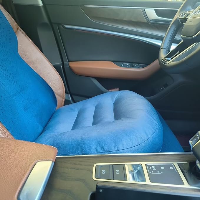 Adult Booster Seat for Car/Portable Booster Seat for Driver/Breathable Non-Slip Seat Cushions with Practical Handle for The Car, Office, Wheelchair, Broader Vision, 17.7"x15.7"x4.7"(Blue)