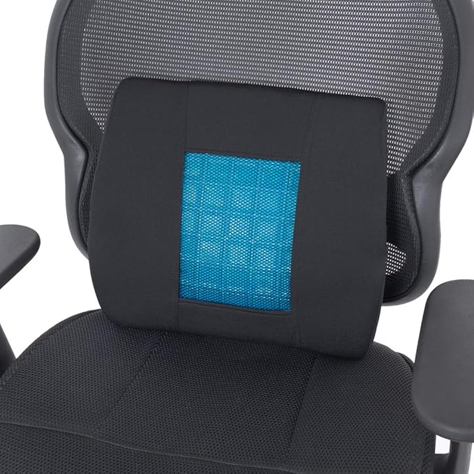 Motor Trend Car Lumbar Support & Cooling Seat Cushion, Combo Set - Made with Memory Foam for Maximum Coccyx Comfort & Back Tailbone Pain Relief, Ideal for Car and Office Chairs