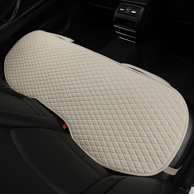 West Llama Linen Car Seat Covers,Bottom Seat Covers for Cars Include 1 Rear Bench Cover Universal Fits 90% Vehicles,SUVs,Cars,Sedans,Beige