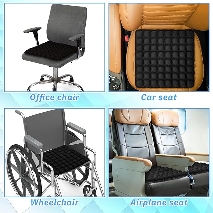 2 Packs Air Seat Cushion Inflatable Seat Cushion for Car Office Chair Wheelchair Pad Camping Mat for Pain Pressure Relief, 18"×18''