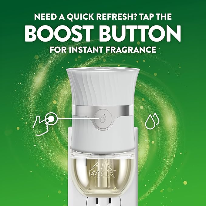 Air Wick Plug in Scented Oil Starter Kit, 2 Warmers + 6 Refills, Fresh Linen, Same Familiar Smell of Fresh Laundry, Eco Friendly, Essential Oils, Air Freshener