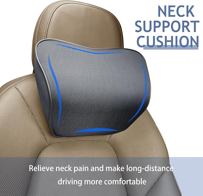 Car Neck Pillow for Driving, Soft Car Neck Pillow Memory Foam Neck Support Pillow, Comfortable Ergonomic Design for Travel, Cervical Support and Neck Pain Relief (Black, 1Pcs)
