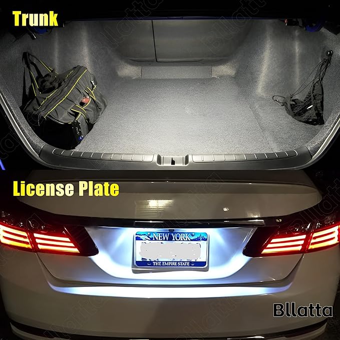 14pcs Interior Light Kit for Honda Accord 2013 2014 2015 2016 2017 2018 2019 2020 2021 2022 White 6000K LED Interior Light Kit + License Plate Light, Install Tool