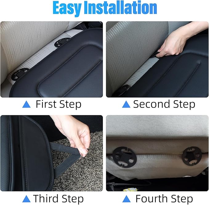 KAYI Car Seat Cushion, Comfort Memory Foam Car Cushions for Driving, Breathable Leather Surface with Anti Slip Rubber Bottom, Seat Cushion for Car and Office Chair (1 Pack, Beige)