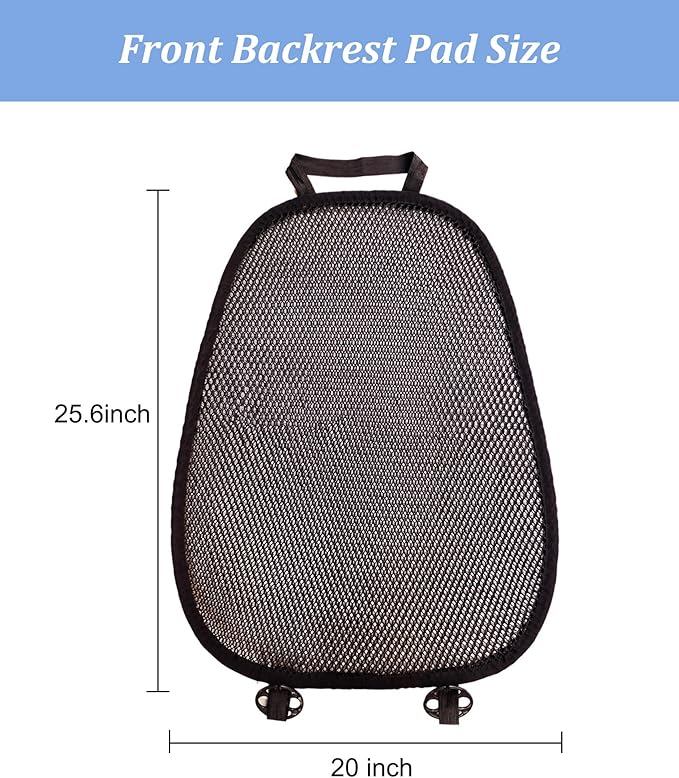 YUNZLAN Summer Universal Air Mesh Cool Car Cushion Cover Set, Breathable Mesh Car Cushion, Auto Seat Pad for Truck, SUV, Pickup Driver's Seat (Black, 1 Pack Back Cushion)