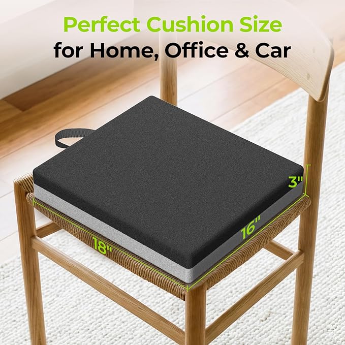 AUVON Ventilation Seat Cushion with Innovation Heat Dissipation Design, Anti-bedsore Wheelchair Cushion with Supportive Memory Foam, Waterproof & Anti-slip Cover, Improve Lower Back & Tailbone Comfort