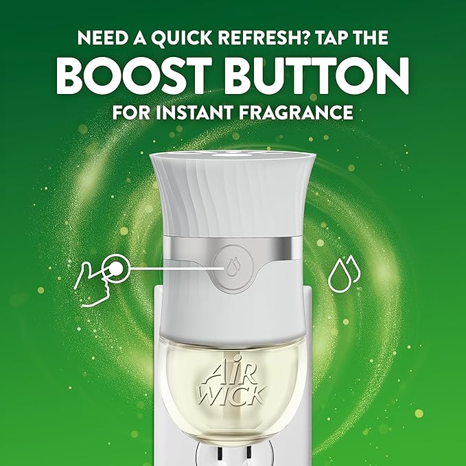 Air Wick Plug In Scented Oil Starter Kit, 2 Warmers + 6 Refills, Vanilla & Pink Papaya, Essential Oils, Air Freshener