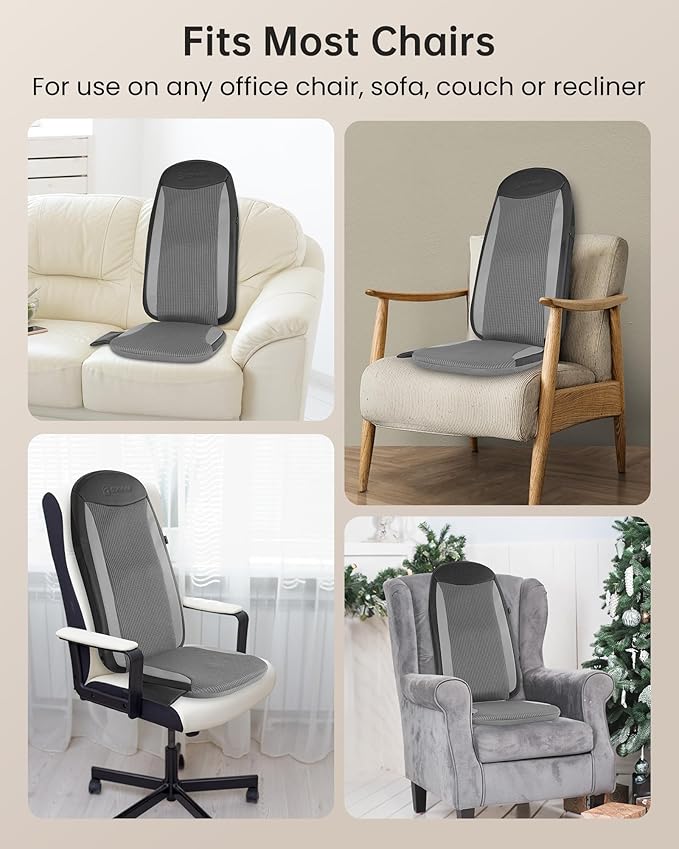 COMFIER Shiatsu Back Massager with Heat,Massage Chair Pad for Back Relief deep,Heated seat Cushion,Chair Massager for Neck,Hip with Kneading & Vibration,Home Office, for Women Men,Dad,Mom