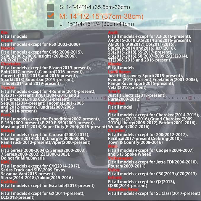 Steering Wheel Cover Black White, Carbon Fiber Car Steering Wheel Covers with Coasters Universal 14.5-15 inch Leather Microfiber Breathable Anti-Slip Steering Wheel Accessories Set