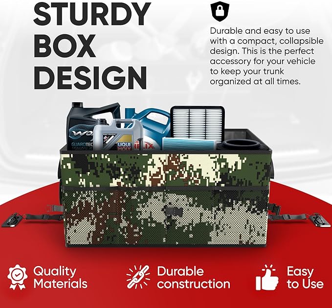 FORTEM Trunk Organizer For SUV Car Trunk Organizer, Foldable Storage, Car Accessories for Women Men, Collapsible Bag, Perfect Christmas Gifts, 600D Oxford, Non Slip Bottom, Straps, Soft Cover (65L)