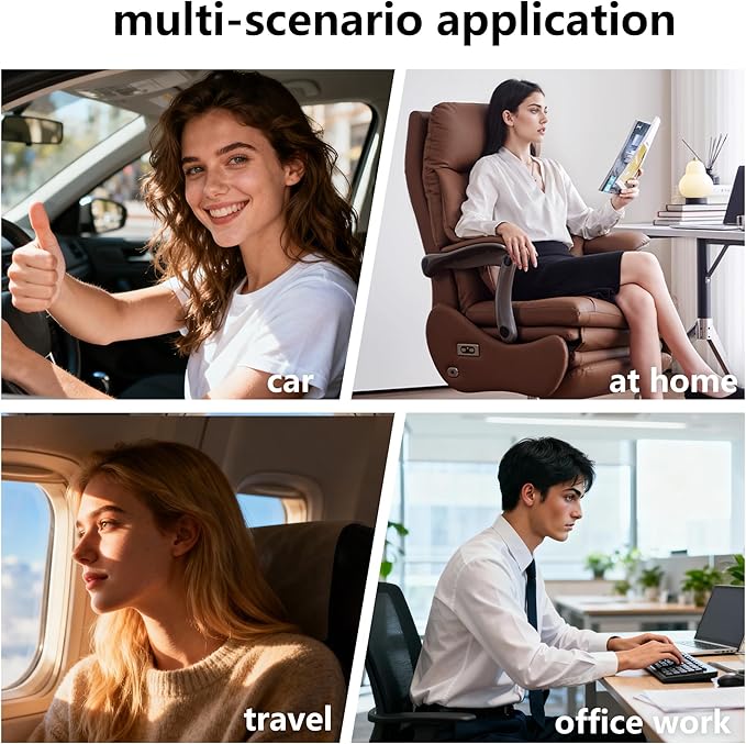 Lumbar Support Pillow for Car, Comfortable Back Support for Driving Seat, Back Pain Relief for Car Seat, Ergonomic Back Cushion for Cars, SUVs and Office (Black)