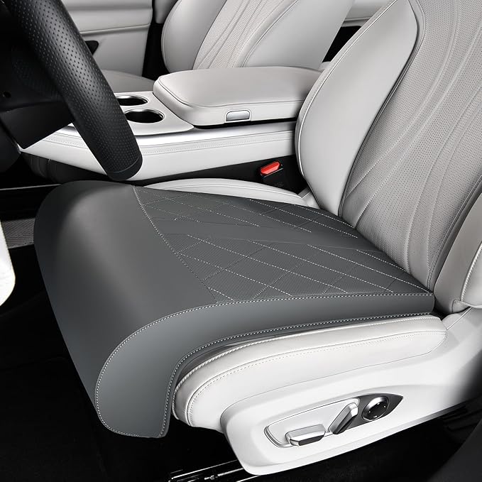 Coverado Car Seat Leg Support, Waterproof Leg Extender Cushion for Driver Seats, Leather Leg Rest Cushion for Long Driving, Universal Car Seat Cushions Fit for Most Vehicles (Gray)