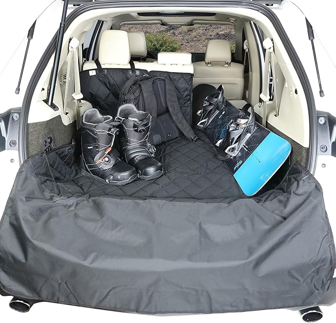 4Knines Split Cargo Liner for SUV – for Dogs & Pets, Heavy-Duty, Waterproof Trunk Mat & Cargo Cover – Fits 60/40 Split Bench & Armrest Pass-Through – Machine Washable, Non-Slip, Durable (Large, Camo)