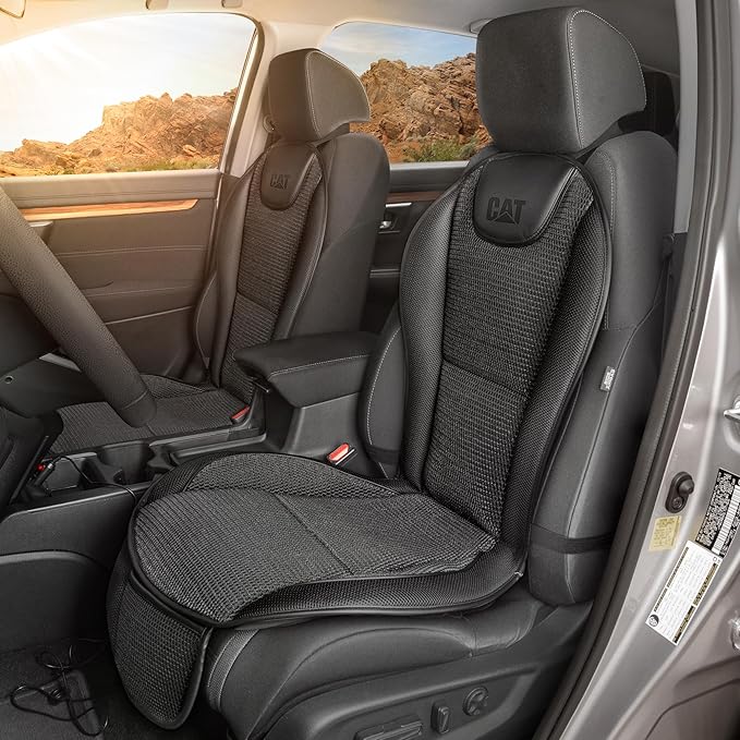 Cat Car Fan Seat Cushion - Cooling Seat 2-Speed, 20 Air Vents, Cool Flow Breathable Mesh for Car Truck SUV Automotive Accessory