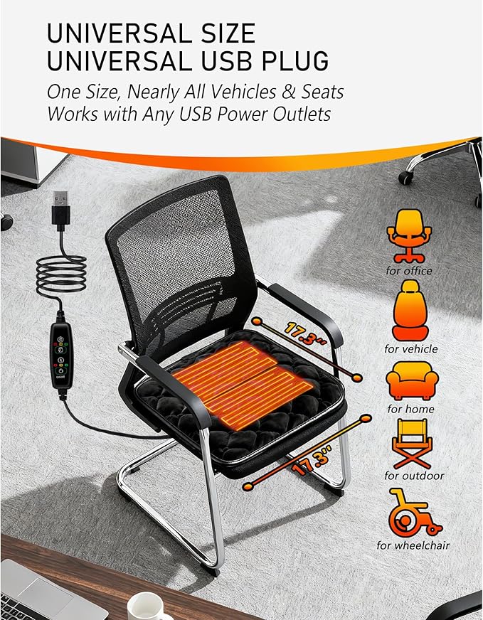 Seat Cover for Car Front Seat Car Seat Cover Luxury Car Seat Protector Non-Slip Universal Fit Seat Cushion for Most Vehicle, SUV, Truck, Sedan 1PCS (Black)