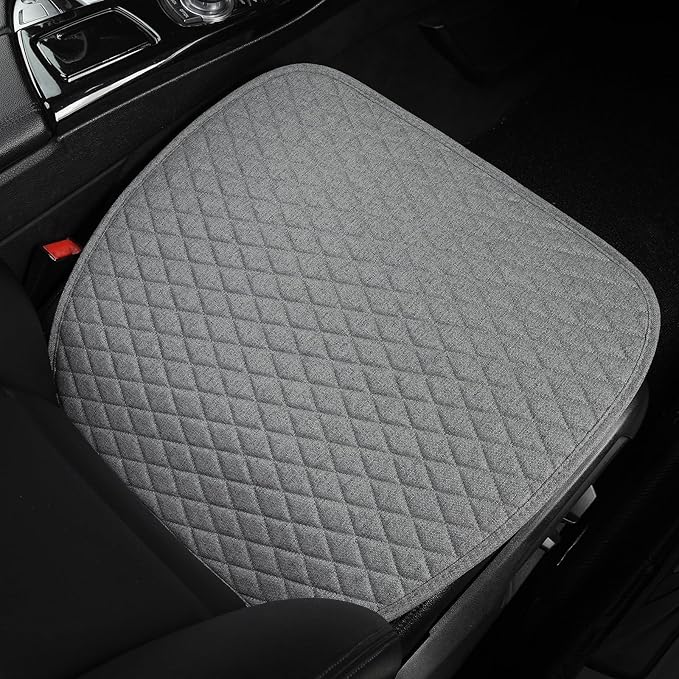 West Llama Linen Car Seat Covers,Bottom Seat Covers for Cars Include 2 Piece Front Driver Seat Pad Mat Universal Fits 90% Vehicles,SUVs,Cars,Sedans(2Piece-Gray)