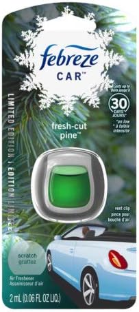 Febreze Car Vent Clip Air Freshener - Fresh-Cut Pine - Holiday Collection 2017 - Net Wt. 0.06 FL OZ (2 mL) Per Vent Clip - Pack of 2 Vent Clips