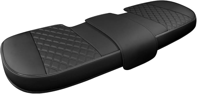 Black Panther Luxury PU Leather Rear Car Seat Cover, Compatible with Compact,Small and Medium Vehicles, Adjustable Length 49-55'', Diamond Pattern Embroidery (Black)