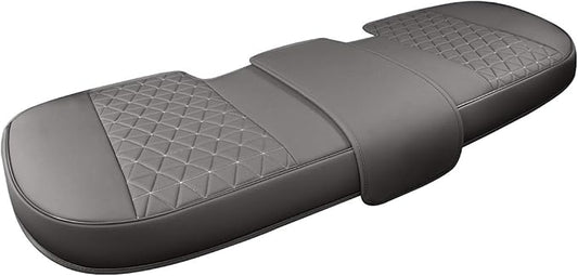 Black Panther Luxury PU Leather Rear Car Seat Cover Adjustable Length (49-55'') Back Bench Seat Protector Fits 90% Standard Two-seat Rear Row, for Seat Bottom Only, Triangle Quilted Design, Gray