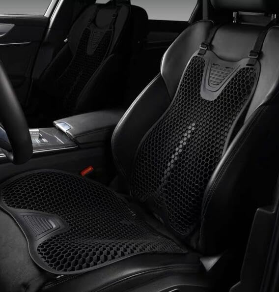 Silicone Seat,Car Chair Back Cushion,Cooling seat Cushion Thick Big Breathable Honeycomb Design Absorbs Pressure Points Seat Cushion with Non-Slip Cover Gel Cushion for Office Chair Home Car seat