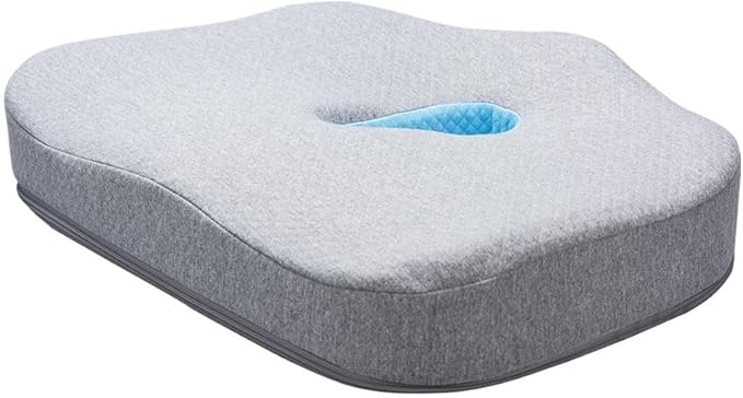 Type S Smoothing Premium Comfort Memory Foam Seat Cushion - Ergonomic Back Pain Relief for Coccyx Tailbone Sciatica Back Pain Relief for Office Chairs Gaming Chairs Car Seats Wheelchairs Chair Pad