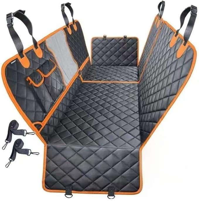 M/P Dog car seat Cover for Pets 100% Waterproof Seat Cover Hammock with Mesh Window 600 D Heavy Duty Scratch Proof Nonslip Durable Soft Back seat Cover for Cars Trucks and SUVs seat Covers