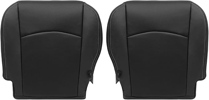 SecosAutoparts Driver & Passenger Side Bottom & Foam Cushion Replacement Perforated Leather Seat Cover Black Compatible with Dodge Ram 2500 3500 4500 5500 2009 2010 2011 2012