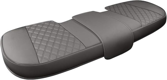 Black Panther Luxury PU Leather Rear Car Seat Cover, Compatible with Most Vehicles, Adjustable Length 49-55'', Diamond Pattern Embroidery (Gray)