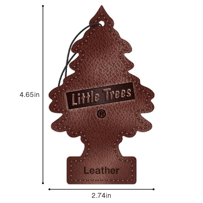 LITTLE TREES Car Air Freshener | Hanging Tree Provides Long Lasting Scent for Auto and Home | Leather, 24 Air Fresheners