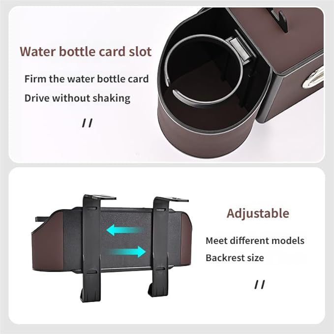 4-in-1 car organizer back seat, Multi-Pocket backseat car cup holder, Universal back seat cup holders for cars, car organization, for Travel & Daily Use (METER)