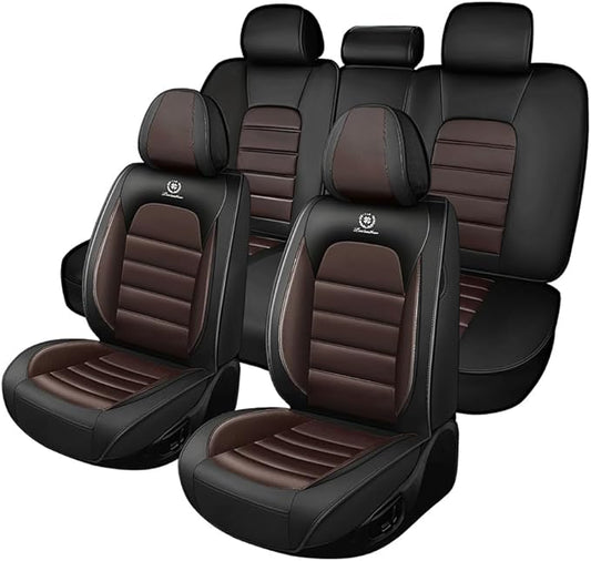 5 Seat Covers Fit for Acura ZDX 2024, Waterproof Premium Leather Automotive Accessories Seat Protectors Seat Cushions Wear-Resistant Car Seat Covers（Black&Coffee,Full Set）