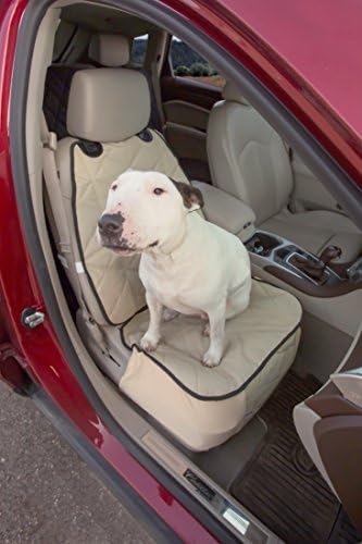 4Knines Car Seat Covers for Dogs – Durable Captains Seat & Front Seat Protector for Dogs, Waterproof, Non-Slip Car Seat Cover for Pets, Easy Install, Protects Vehicle from Dirt, Fur, Scratches (Tan)