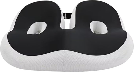 Breathable Thick Chair Seat Cushion,Upgraded Memory Foam Office Chair Cushions, Anti-Slip Bottom Car Plane Wheelchair Seat Cushion,Relieve Sciatica Tailbone Back Pain Cushion for Long Sitting (Black)