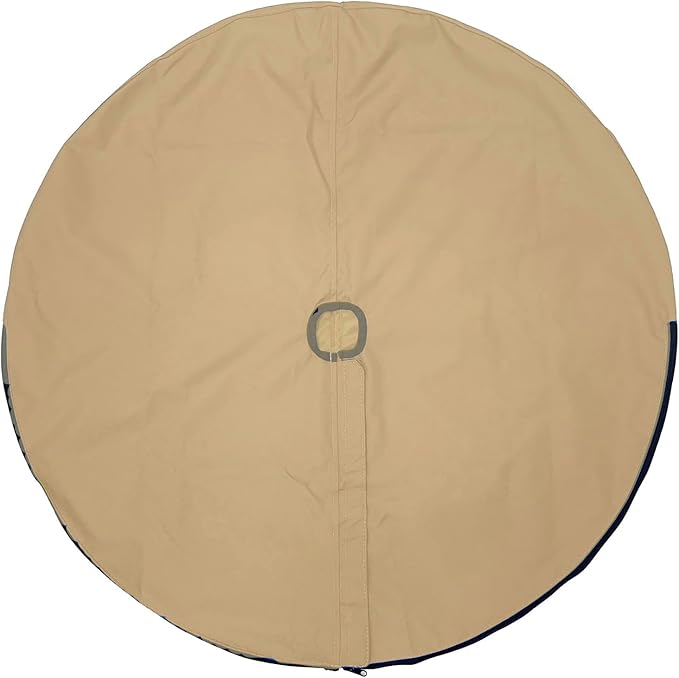 SavvyCraft Waterproof Boat Steering Wheel Covers, Heavy Duty Solution-Dyed 600D Fade-Resistant UV Protection Sailboat Yacht Marine Steering Wheel Protector Case, Vecro and Zipper Closure Beige 36"