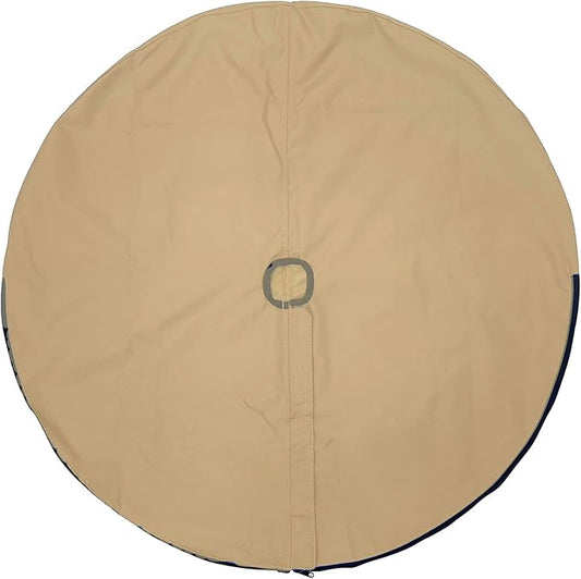 SavvyCraft Waterproof Boat Steering Wheel Covers, Heavy Duty Solution-Dyed 600D Fade-Resistant UV Protection Sailboat Yacht Marine Steering Wheel Protector Case, Vecro and Zipper Closure Beige 48"